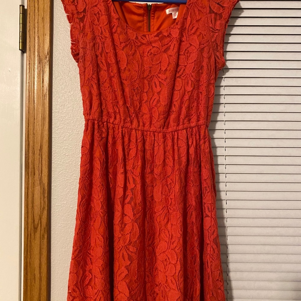 Orange lace dress